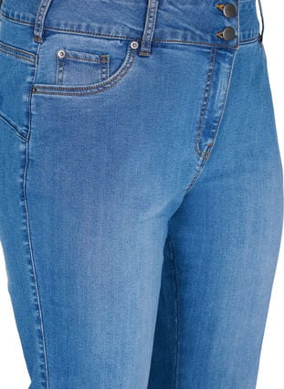 Högmidjade Ellen jeans med bootcut, Blue denim, Packshot image number 2