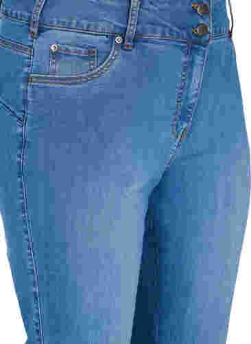 Högmidjade Ellen jeans med bootcut, Blue denim, Packshot image number 2