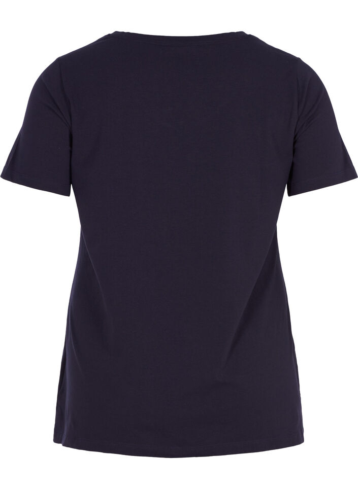 Enf&auml;rgad t-shirt i bomull, Bl&aring;, Packshot image number 1