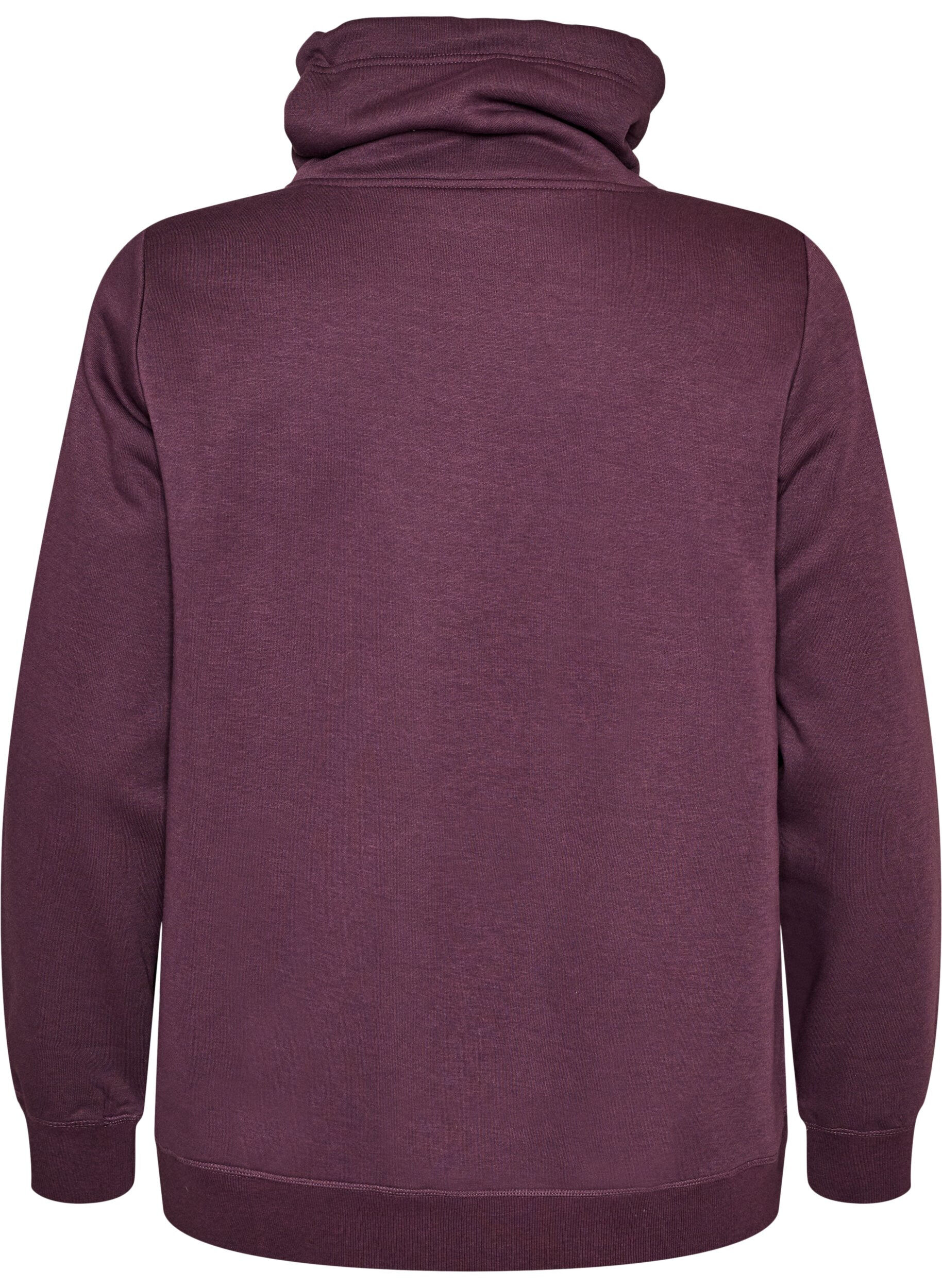 ZizziSweatshirt med h&ouml;g krage och fickor, Lila, Packshot image number 1