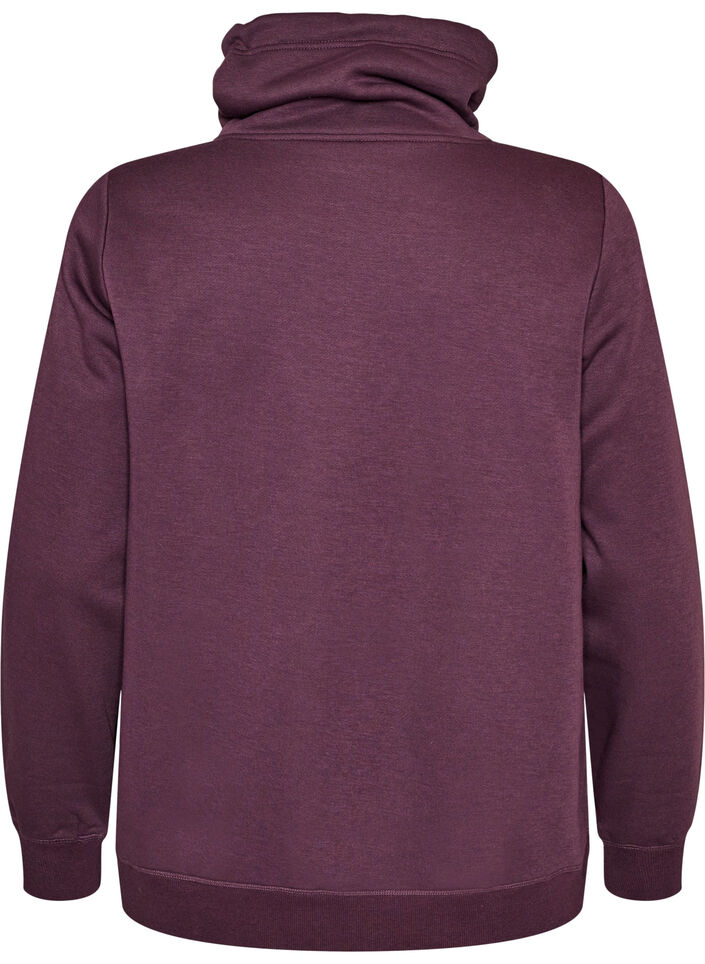 Sweatshirt med h&ouml;g krage och fickor, Lila, Packshot image number 1