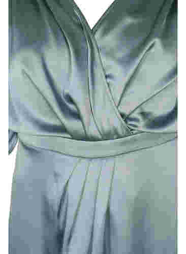 Maxiklänning med omlott och korta ärmar, Silver Blue, Packshot image number 2