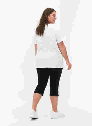 FLASH - Slim fit capribyxor i jeans med hög midja , Black, Model image number 1