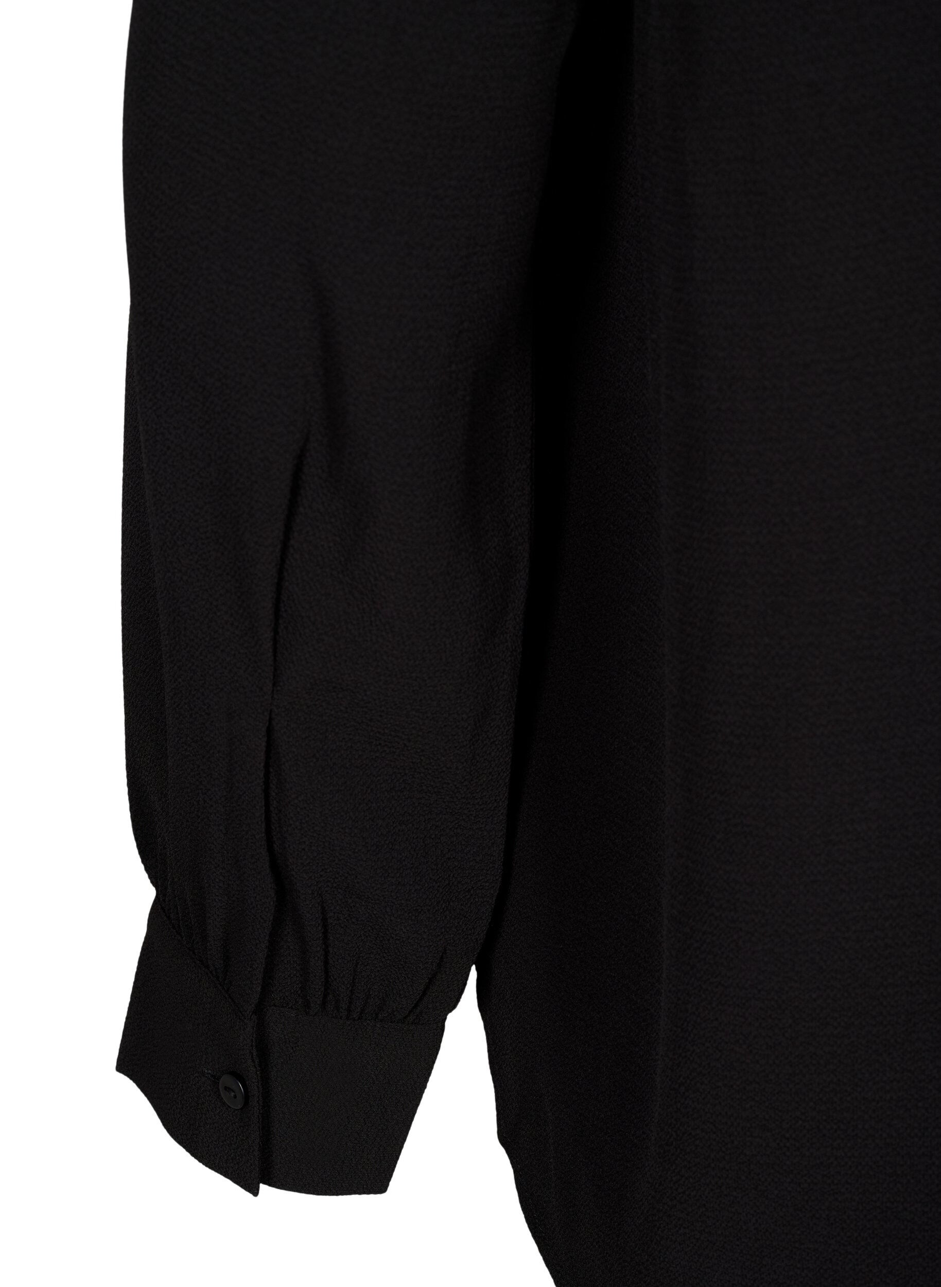 Zizzi Enf&auml;rgad skjorta med krage, Black, Packshot image number 4