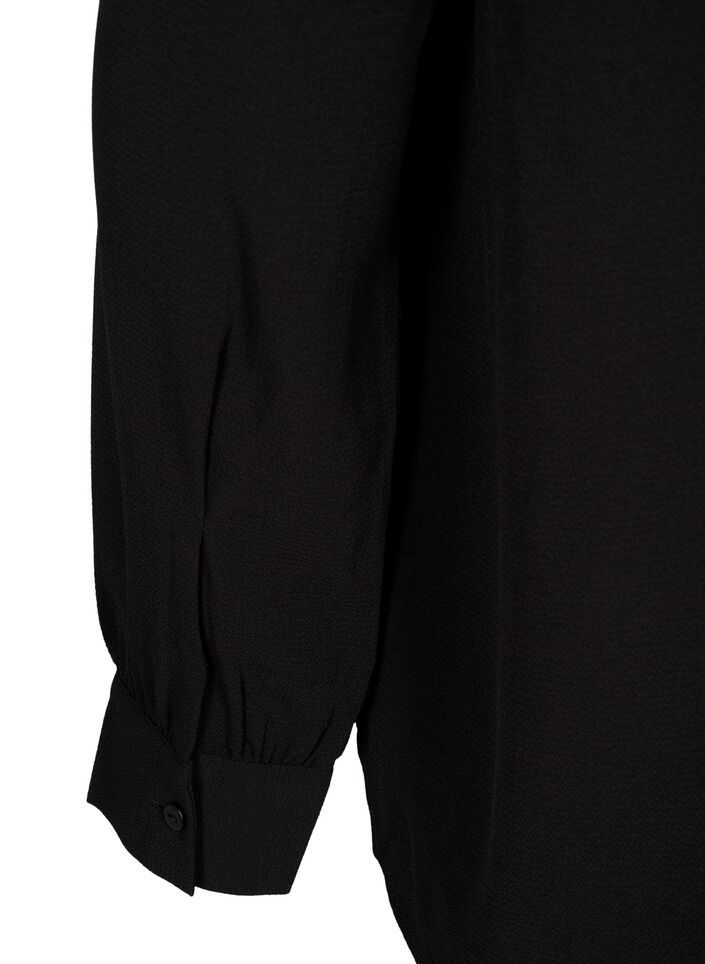 Enfärgad skjorta med krage, Black, Packshot image number 4