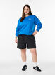 Sweatshirt med texttryck, Bl&aring;, Model image number 1