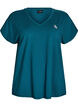 Tr&auml;nings t-shirt med v-ringning och l&ouml;s passform, Gr&ouml;n, Packshot image number 0