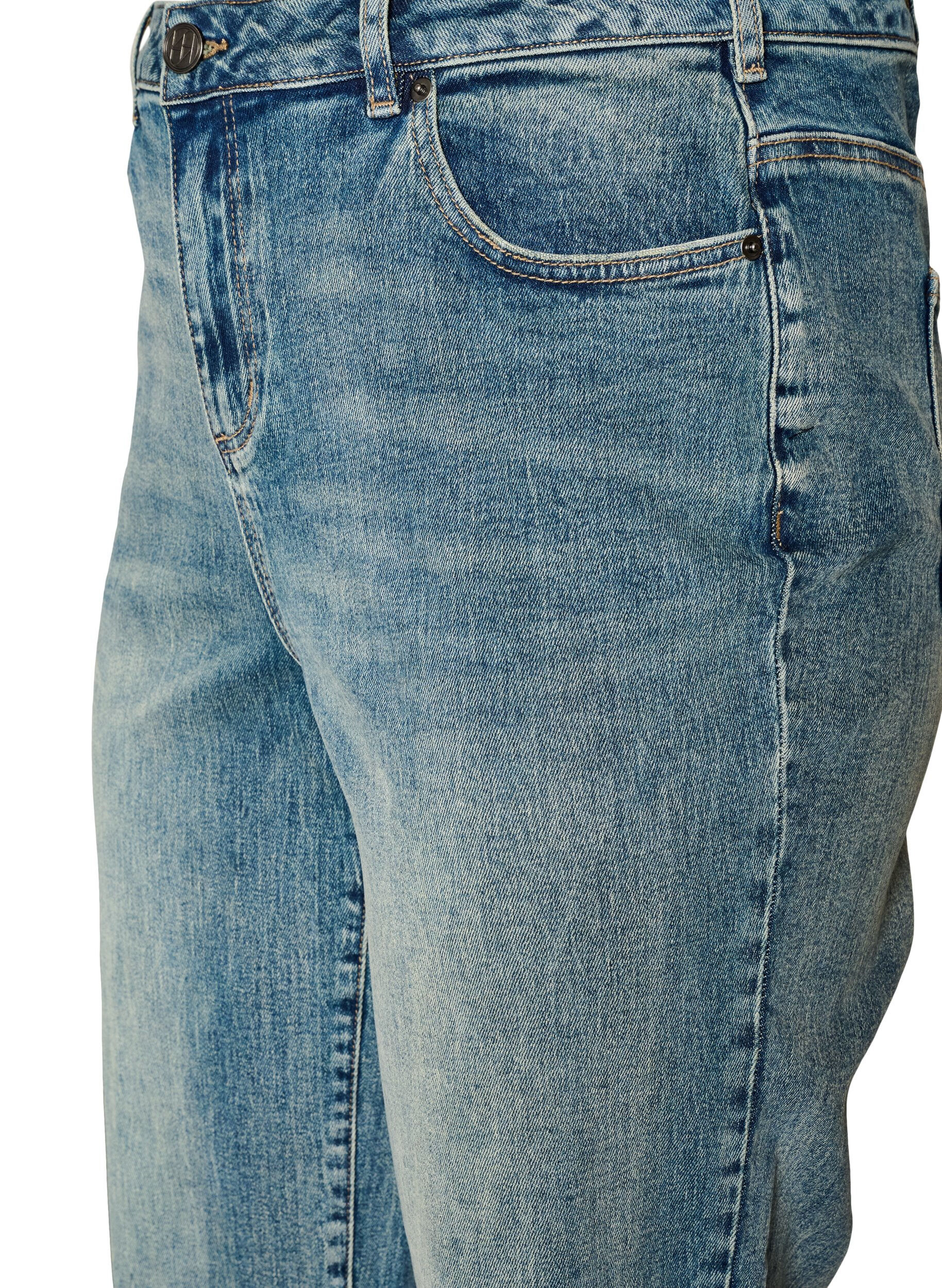 ZizziKiana l&auml;tt slitna jeans med rak passform, Bl&aring;, Packshot image number 2