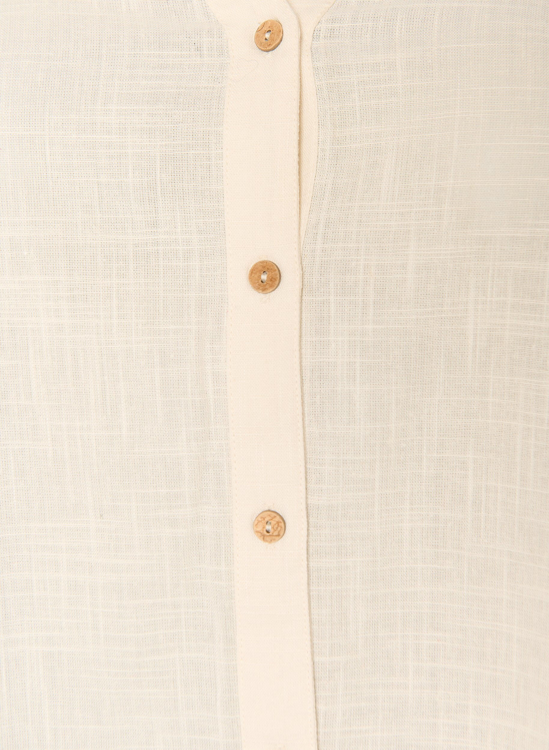 ZizziBomullsblus med v-ringning, Vanilla, Packshot image number 2