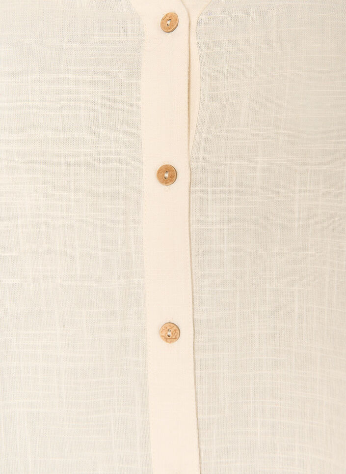 Bomullsblus med v-ringning, Vanilla, Packshot image number 2