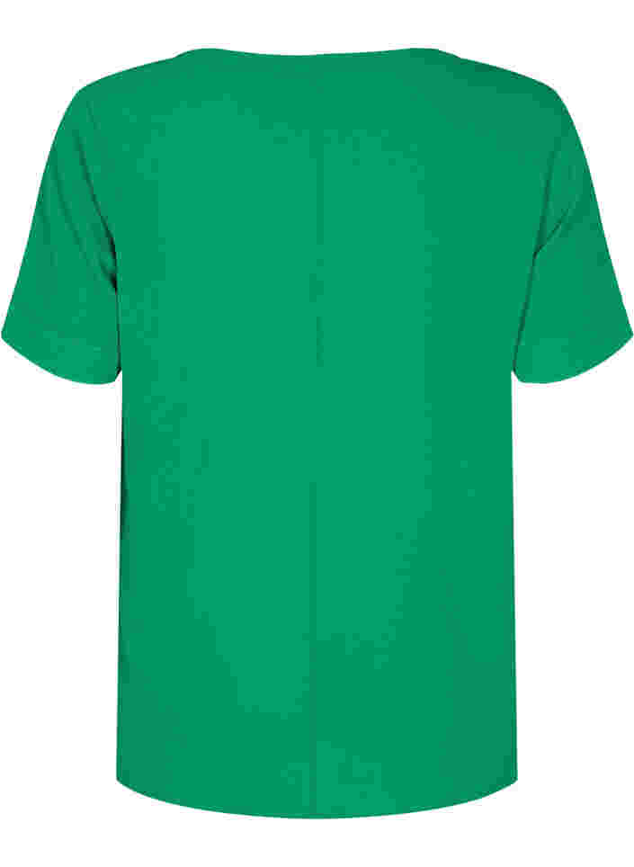 Kortärmad blus med v-ringning, Jolly Green, Packshot image number 1