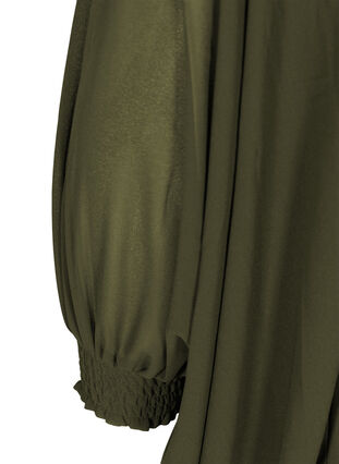 Tunika med v-ringning och smock, Ivy green, Packshot image number 3