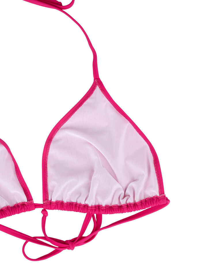 Enfärgad triangel-bikinitopp, Rosa, Packshot image number 3