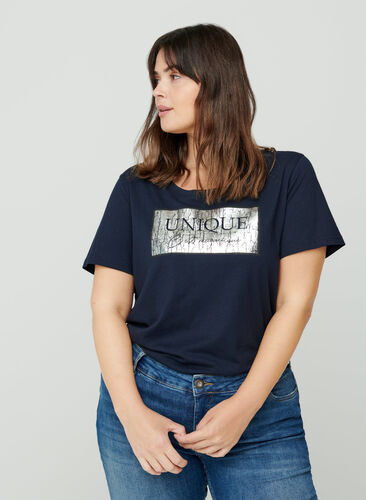 Kortärmad t-shirt med tryck, Night Sky, Model image number 0