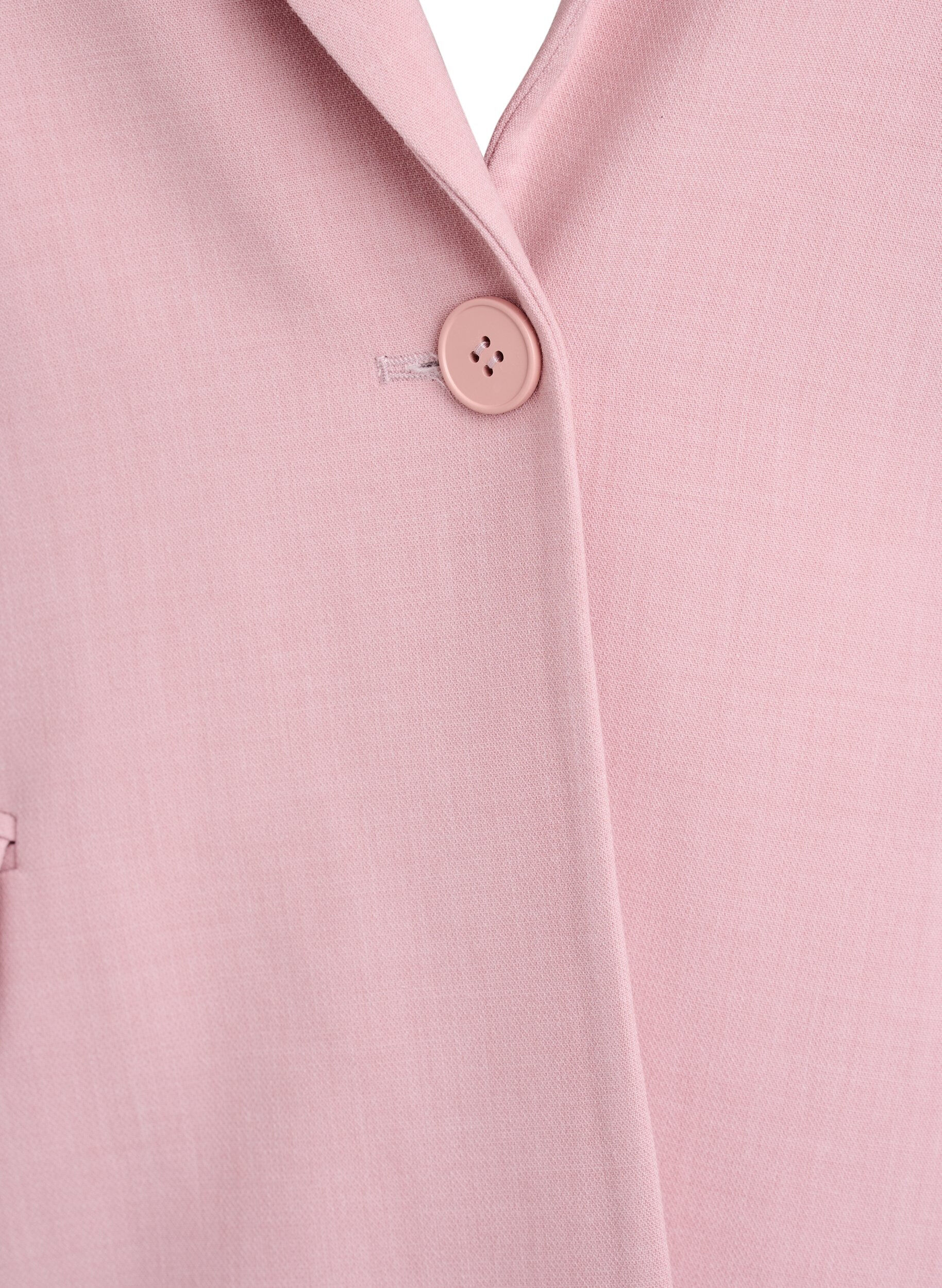Zizzi Klassisk blazer med enkelkn&auml;ppning och fickor, Rosa, Packshot image number 2