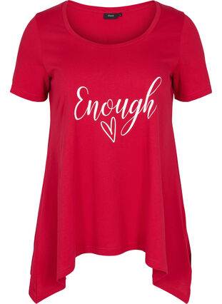 A-linjeformad t-shirt i bomull, Tango Red ENOUGH, Packshot image number 0