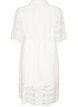 Skjortkl&auml;nning i broderie anglaise med knytb&auml;lte, Vit, Packshot image number 1