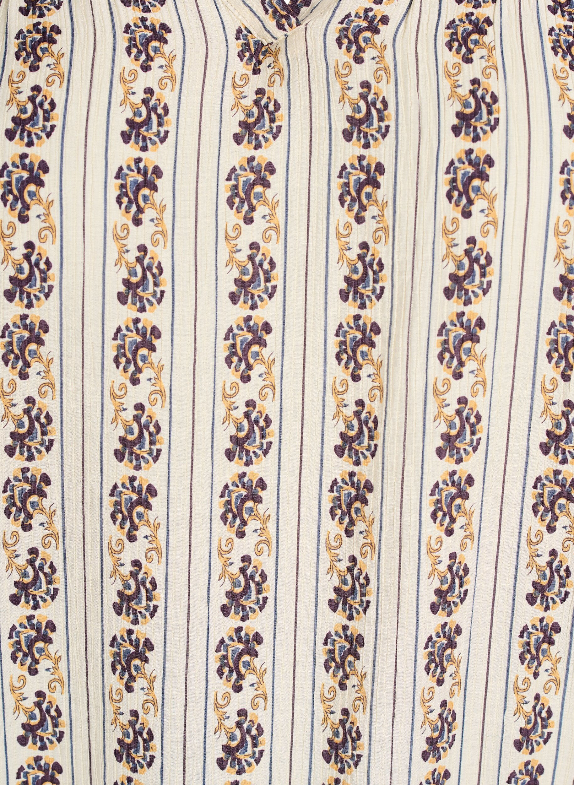 Zizzi Tryckt blus med smockad kant, Egret AOP, Packshot image number 2