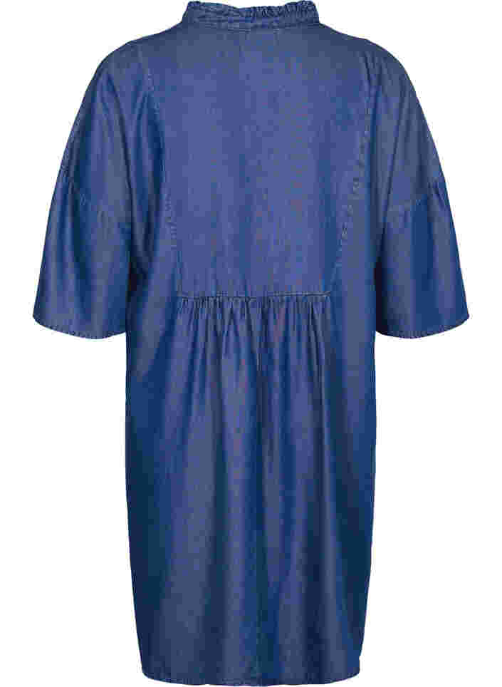 Klänning med 3/4-ärmar i lyocell (TENCEL™), Blue denim, Packshot image number 1