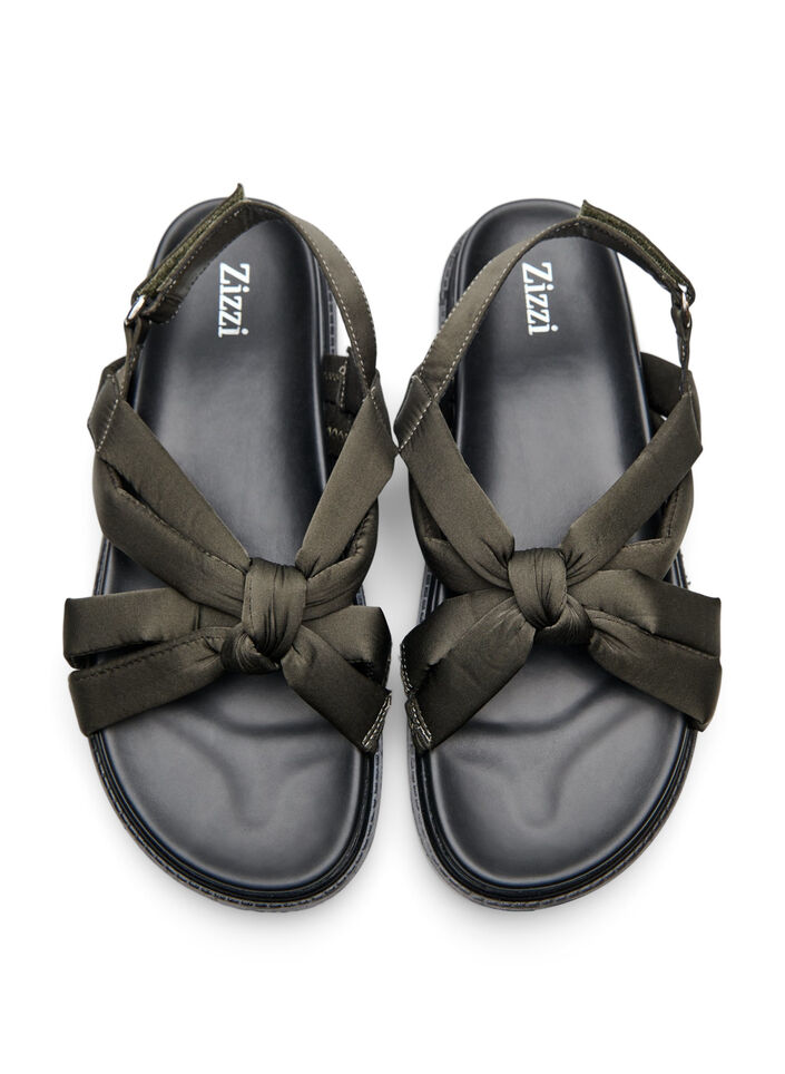 Wide fit - Sandal med knutdetalj, Gr&ouml;n, Packshot image number 2