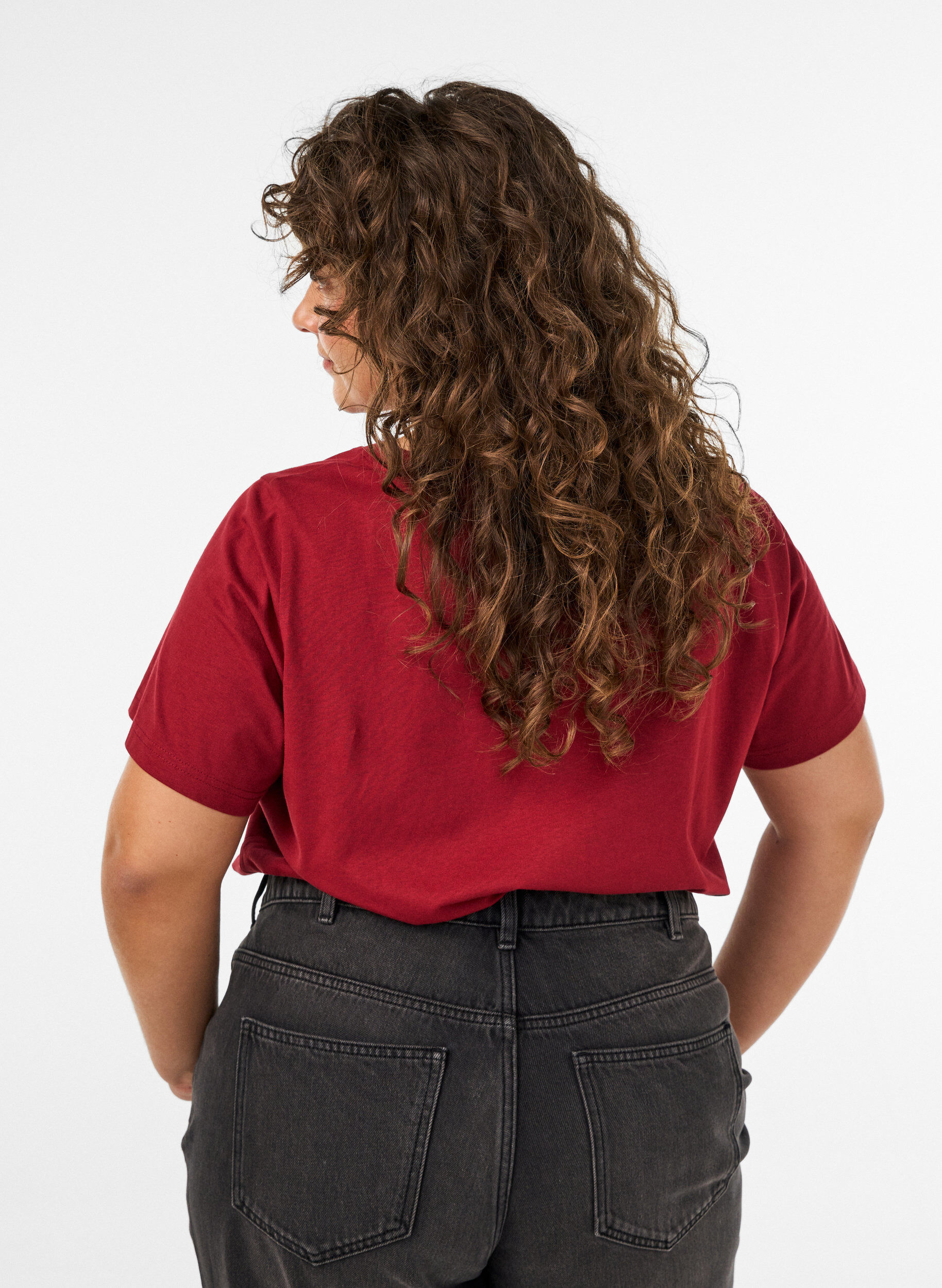 ZizziJul-t-shirt i ekologisk bomull, R&ouml;d, Model image number 2