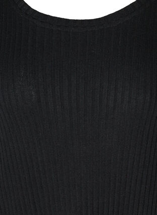 Ribbad klänning med 2/4 ärmar, Black, Packshot image number 2