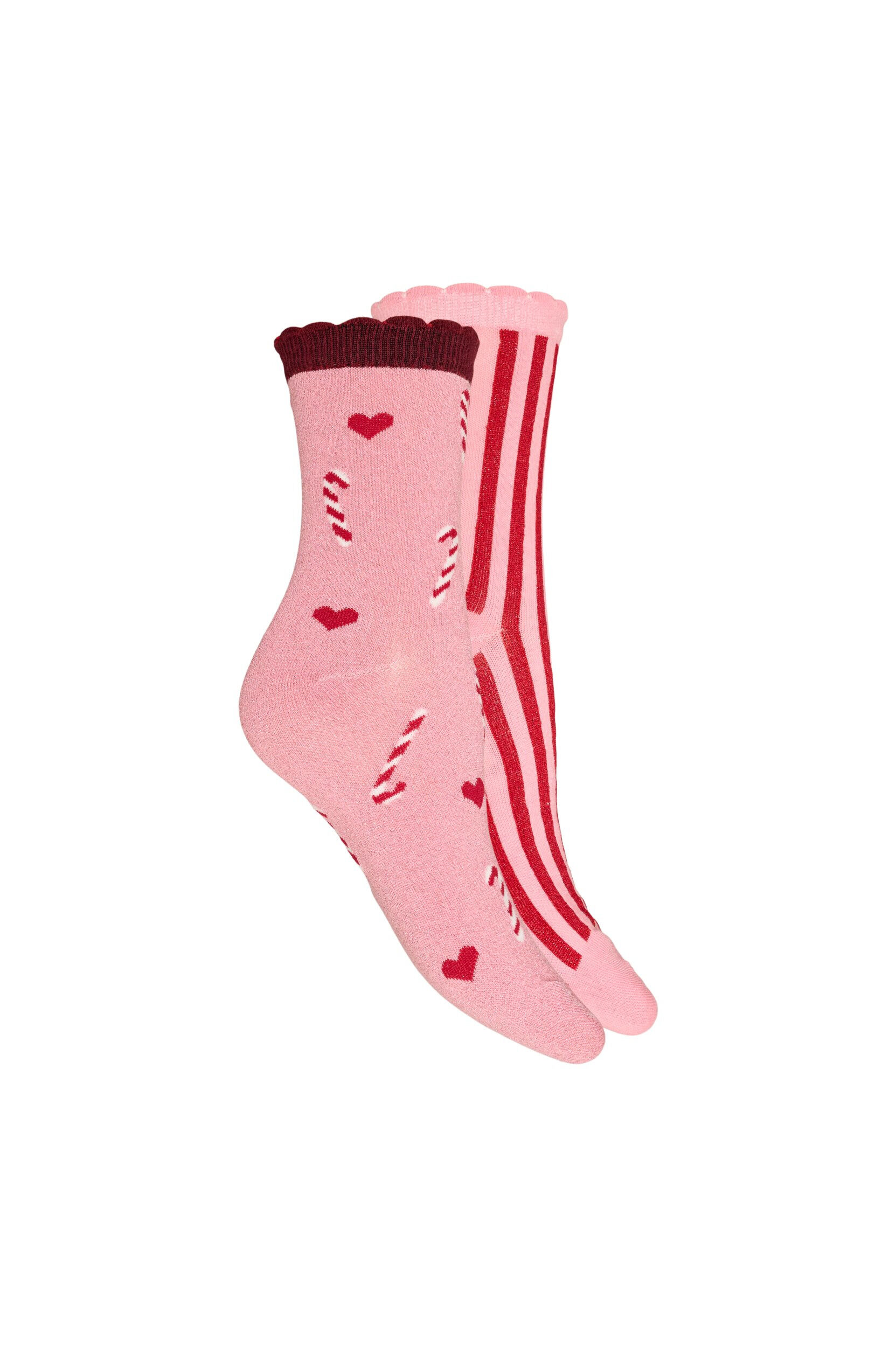 Zizzi2-pack julstrumpor, Rosa, Packshot image number 1