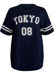 Sportig oversized college-t-shirt, Bl&aring;