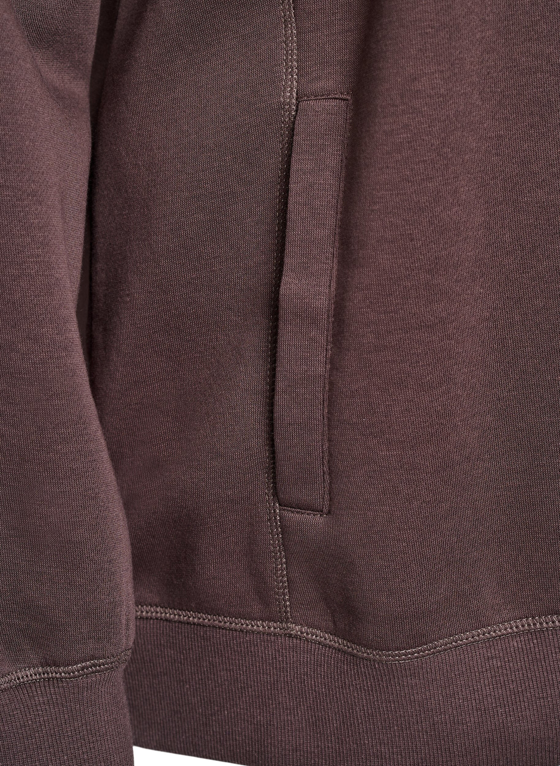 Zizzi FLASH - Sweatshirt med h&ouml;g krage och fickor, Brun, Packshot image number 3