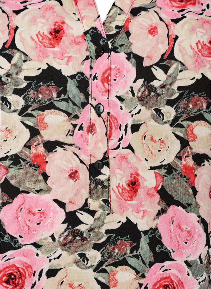 V-ringad blus med korta &auml;rmar, Rosa, Packshot image number 2