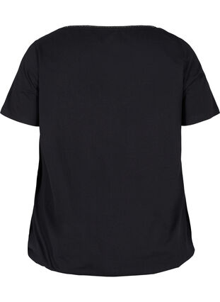 T-shirt i bomull med korta ärmar, Black, Packshot image number 1