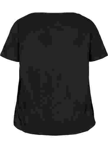 T-shirt i bomull med korta ärmar, Black, Packshot image number 1