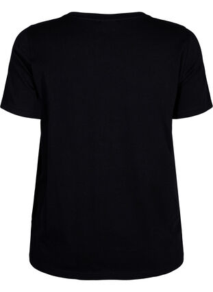 T-shirt i bomull med rund halsringning och tryck, Black W. Love, Packshot image number 1