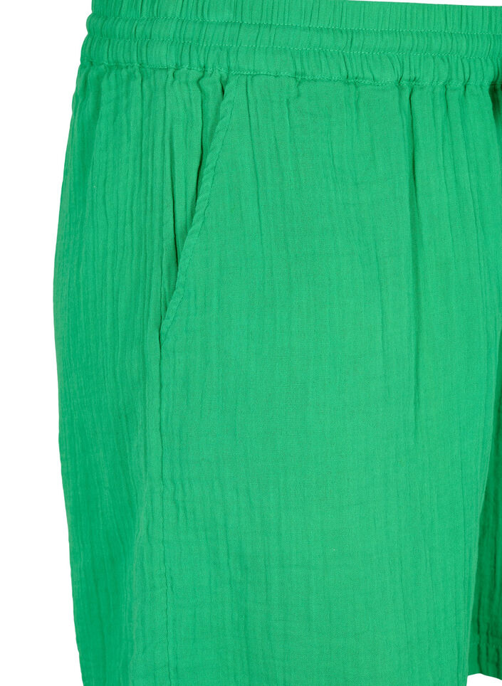 Shorts i bomullsmuslin med fickor, Jolly Green, Packshot image number 2