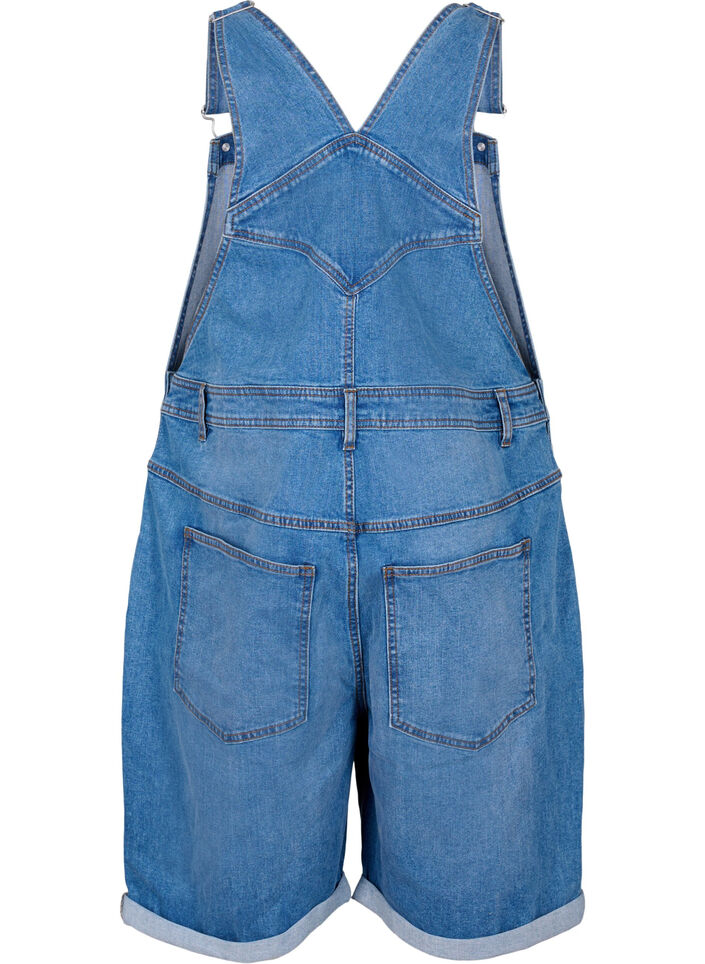 Denim overaller shorts, Bl&aring;, Packshot image number 1