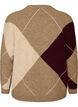 Stickat med harlekinm&ouml;nster, Brun, Packshot image number 1