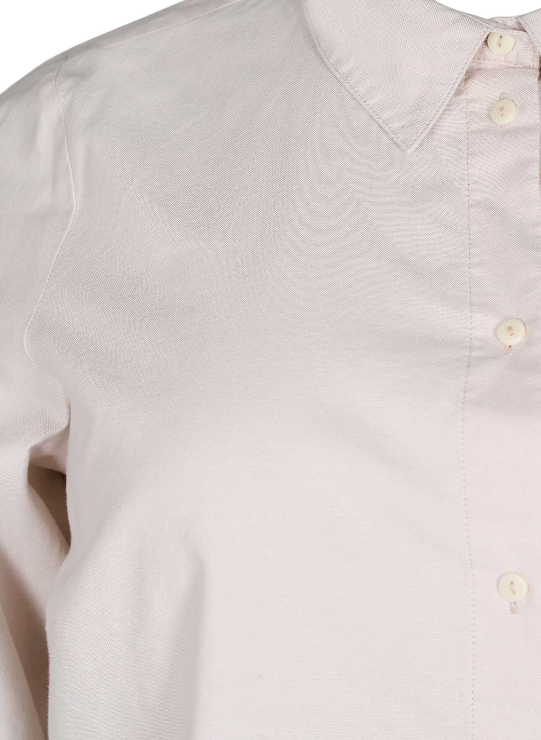 Zizzi L&aring;ng&auml;rmad bomullsskjorta, Beige, Packshot image number 2