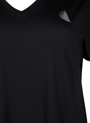 Tränings t-shirt med v-ringning, Black, Packshot image number 2