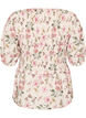 Blus i viskos med smock och peplumeffekt, Vanilla, Packshot image number 1