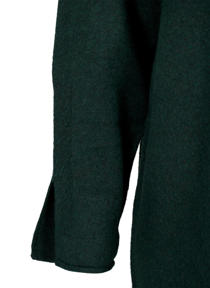 Stickad klänning med rund halsringning och slits, Scarab Mel., Packshot image number 3