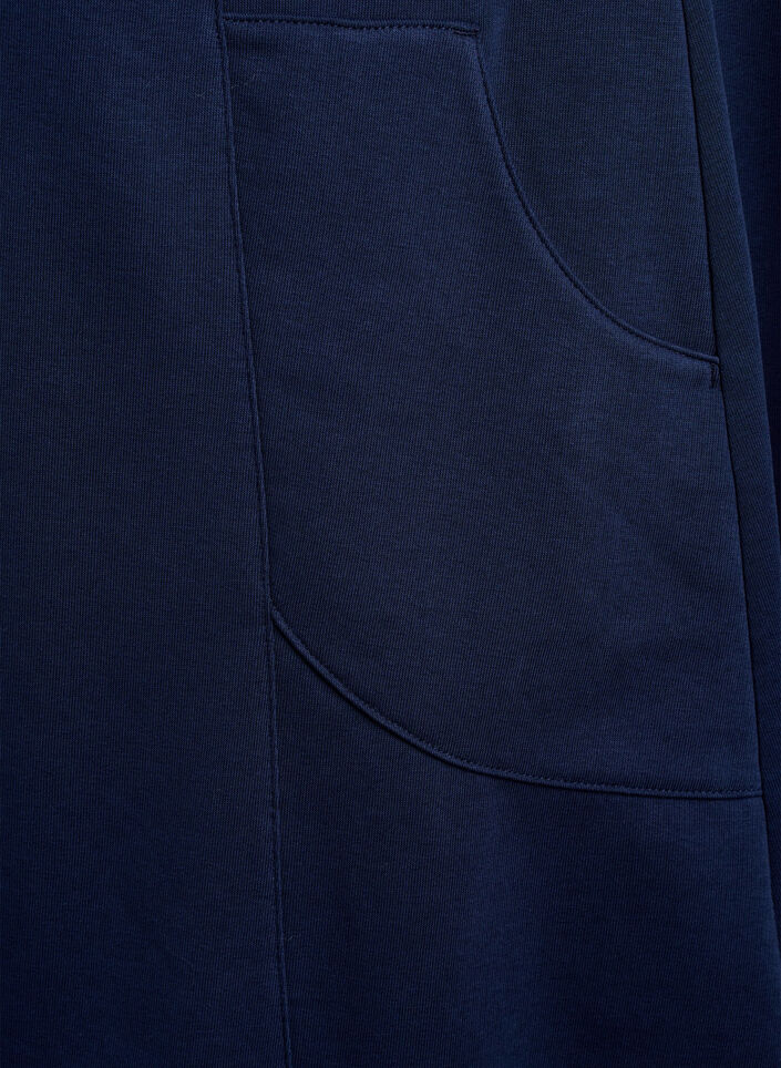 Jerseyklänning med korta ärmar och fickor, Blå, Packshot image number 3