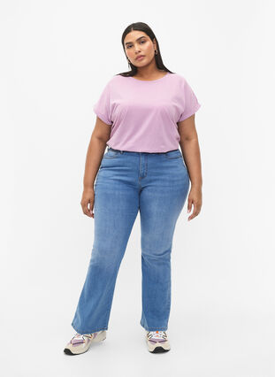 Kortärmad t-shirt i bomullsblandning, Lavender Mist, Model image number 2