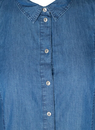 Skjortklänning i denim med korta ärmar, Medium Blue denim, Packshot image number 2