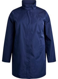 &Ouml;verg&aring;ngsjacka med fickor och h&ouml;g krage, Bl&aring;