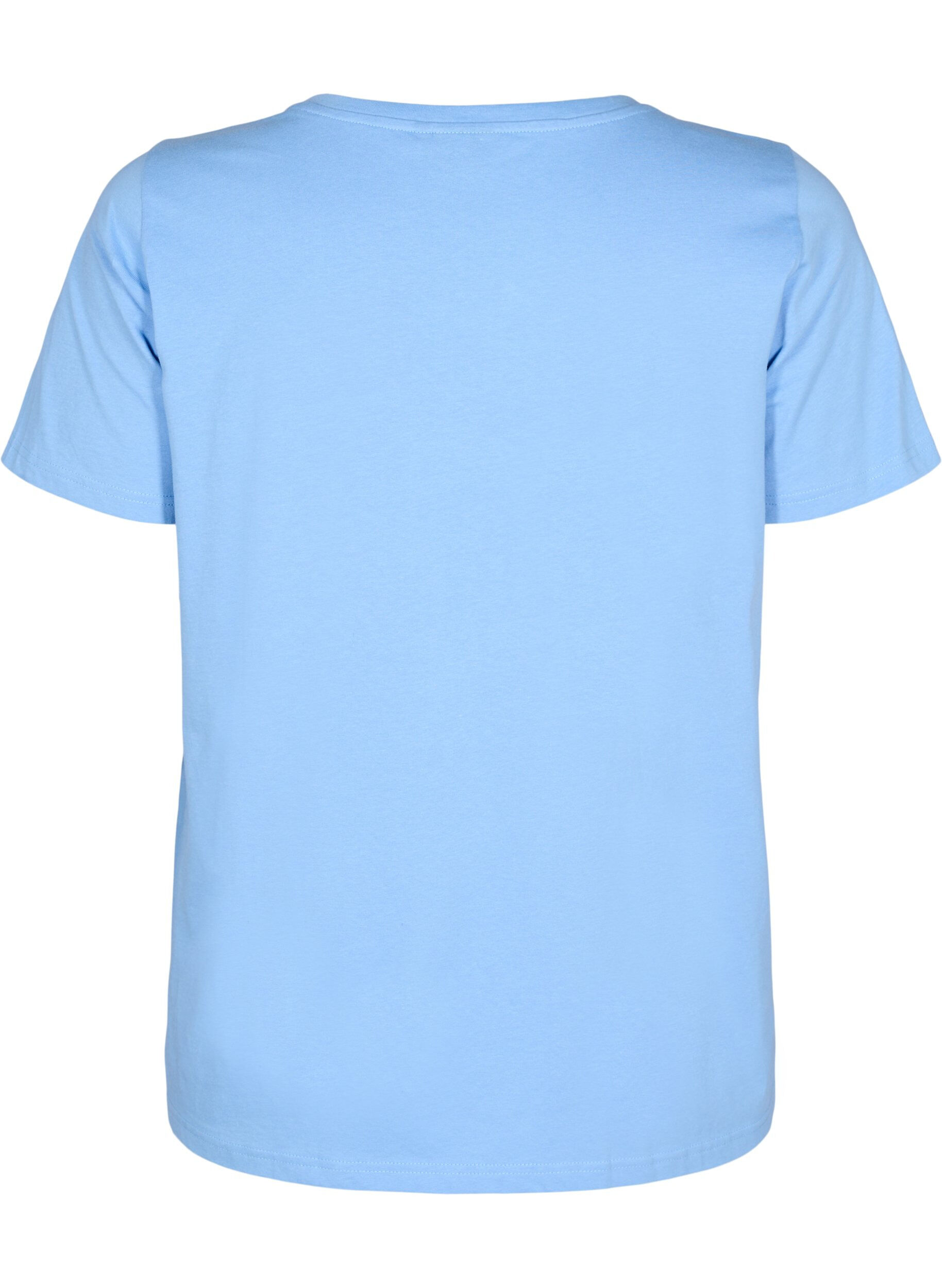 Zizzi T-shirt i bomull med motiv, D.R.Blue w. Every, Packshot image number 1