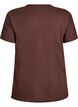 T-shirt med knappdetalj, Brun, Packshot image number 1