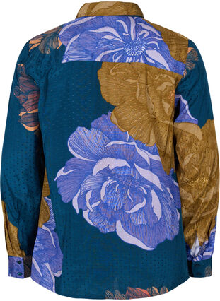 Långärmad viskosskjorta med blommigt mönster, Reflecting Pond AOP, Packshot image number 1