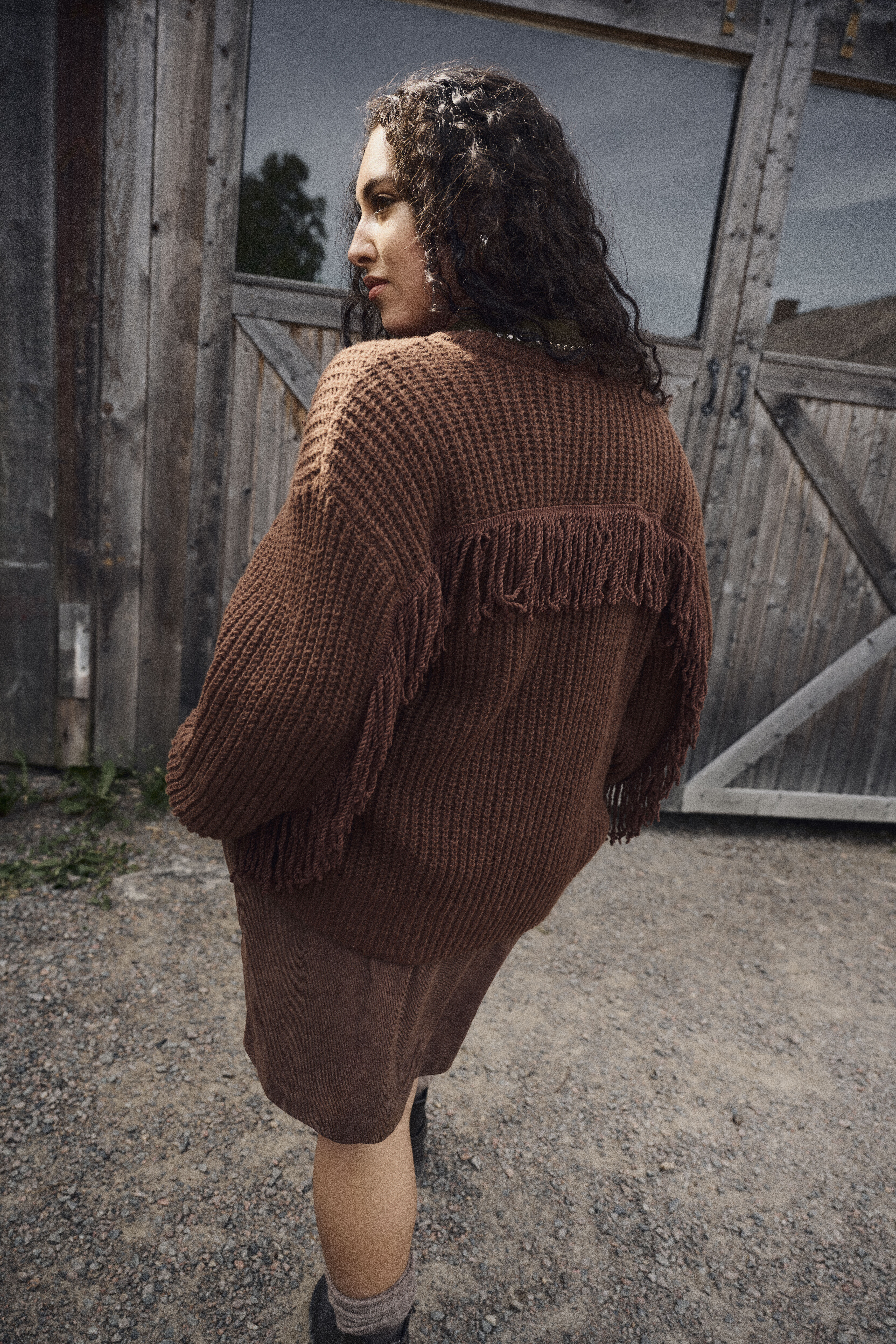 Stickad med fransar, , Model