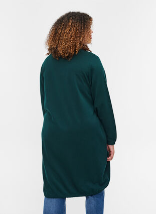 Enfärgad sweatshirtklänning med långa ärmar, Ponderosa Pine, Model image number 1
