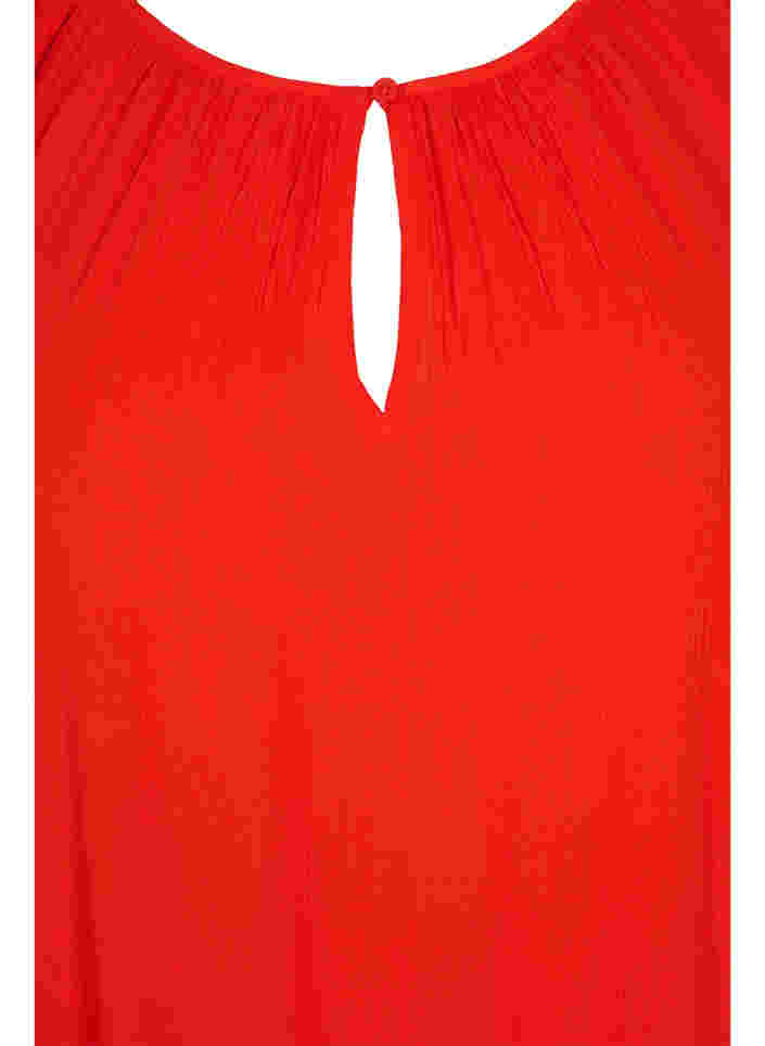 Viskostunika med 3/4 ärmar, Fiery Red, Packshot image number 2